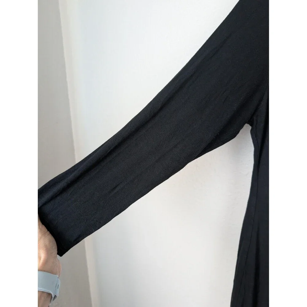 J Jill Wearever Collection‎ Dress Womens Large Black Stretch Drape Knot Midi - Picture 5 of 8